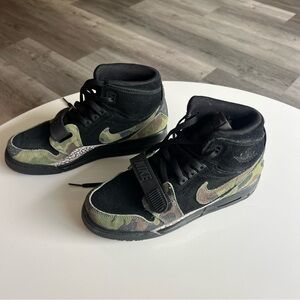 Nike Air Jordan Camouflage Suede High-Top Sneakers